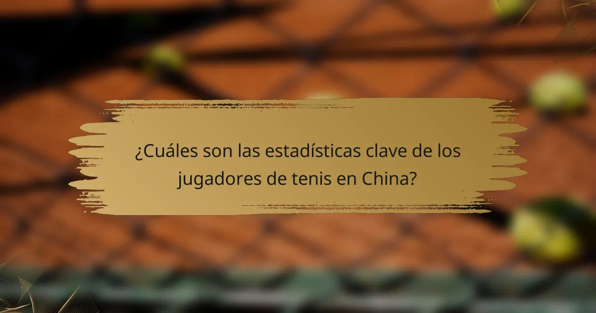 ¿Cuáles son las estadísticas clave de los jugadores de tenis en China?