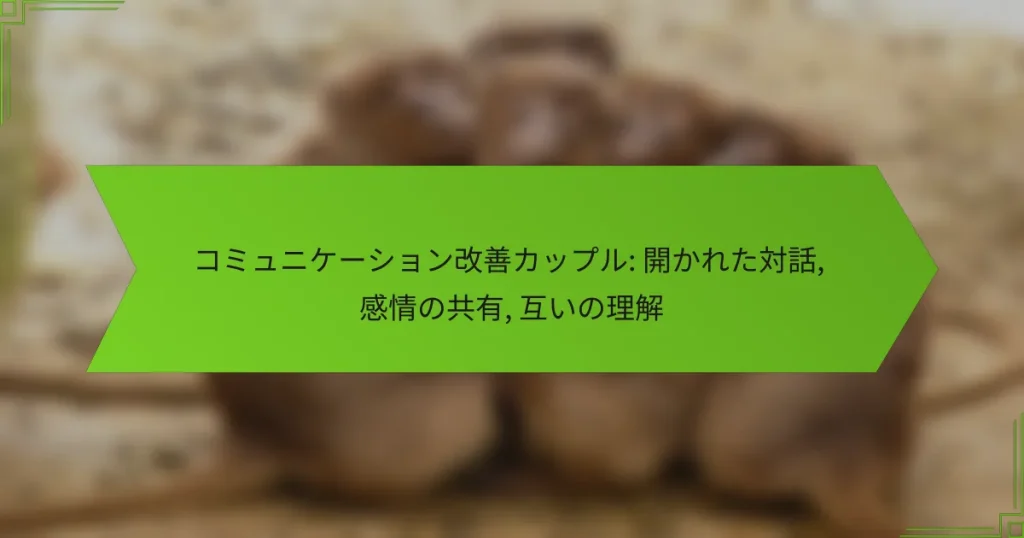 コミュニケーション改善カップル: 開かれた対話, 感情の共有, 互いの理解