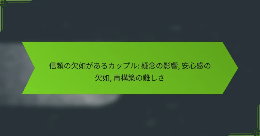 信頼の欠如があるカップル: 疑念の影響, 安心感の欠如, 再構築の難しさ