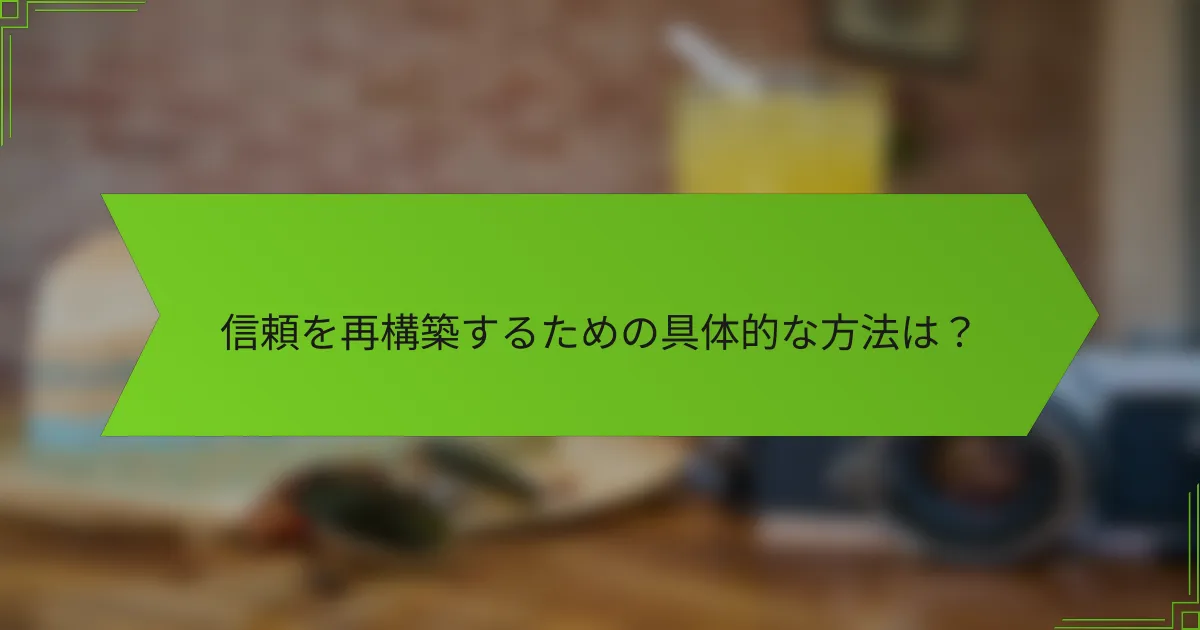 信頼を再構築するための具体的な方法は？